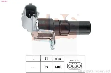 1953327 Датчик положення к/вала Opel Astra G/H, Corsa C, Meriva, Signum, Tigra, Vectra B/C, Zafira 1.8 16V 09.00- EPS підбір по vin на Brocar