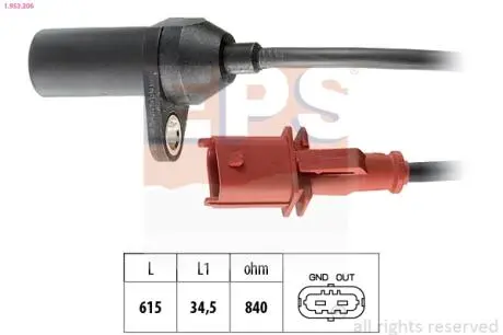 1953206 Датчик оборотов двигателя Bravo,Punto,Stilo 1.2 99- EPS підбір по vin на Brocar