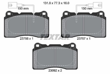 2375603 Гальмівні колодки (набір) TEXTAR підбір по vin на Brocar