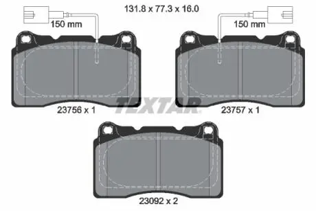 2375603 Гальмівні колодки (набір) TEXTAR підбір по vin на Brocar