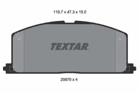 2087001 Комплект тормозных колодок, дисковый тормоз TEXTAR подбор по vin на Brocar