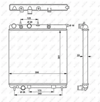 53837 Радіатор охолодження Citroen C3/Peugeot 207/208 1.4/1.6 07- NRF підбір по vin на Brocar