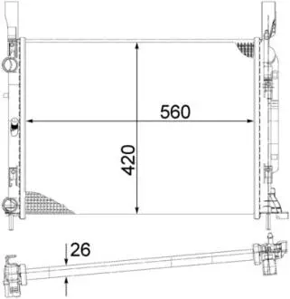 CR1156000S Радіатор охолодження Renault Kangoo 1.5 dCi/1.6 16V 08- (-AC) MAHLE / KNECHT підбір по vin на Brocar