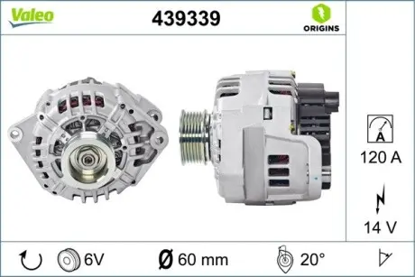 439339 Генератор VALEO підбір по vin на Brocar