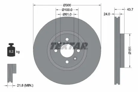 92149503 Тормозной диск TEXTAR подбор по vin на Brocar