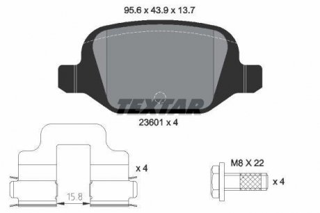 2360102 Тормозные колодки дисковые TEXTAR підбір по vin на Brocar