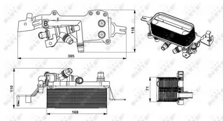 31749 Радіатор масляний BMW 5 (F10/F11/F07)/6 (F06/F12/F13)/7 (F01/F02/F03) 2.5-4.4i 09-18 (теплообмінник) NRF підбір по vin на Brocar