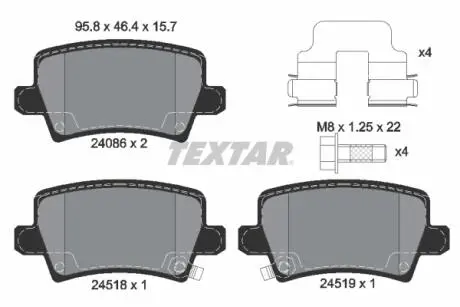 2408601 Колодки гальмівні (задні) Honda Civic 1.4-2.2 05- (Lucas) Q+ TEXTAR підбір по vin на Brocar