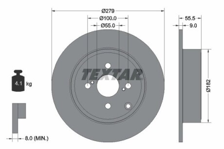 92126303 Гальмівний диск TEXTAR підбір по vin на Brocar