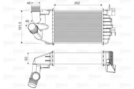 818556 Радиатор интеркулера Opel Astra H/Zafira 1.3-1.9D 04- VALEO підбір по vin на Brocar