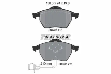 2067602 Колодки гальмівні (передні) Audi 100 91-94/A6 94-97 (Teves) Q+ (з датчиками) TEXTAR підбір по vin на Brocar