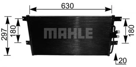 AC217000S Радиатор кондиционера VW T3/T4 1.6-2.8 79-03 MAHLE / KNECHT подбор по vin на Brocar