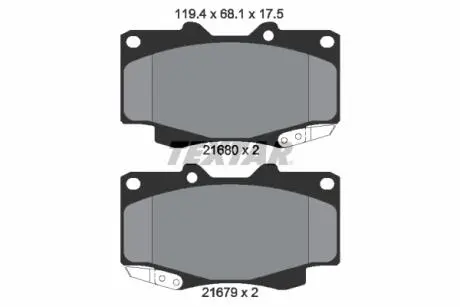 2168003 Колодки гальмівні дискові, к-кт. TEXTAR підбір по vin на Brocar
