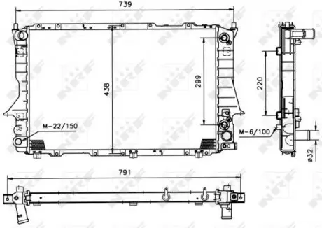51321 Радіатор охолодження Audi 100 90-97 NRF підбір по vin на Brocar