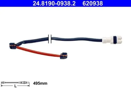 24819009382 Сигнализатор, износ тормозных колодок ATE підбір по vin на Brocar