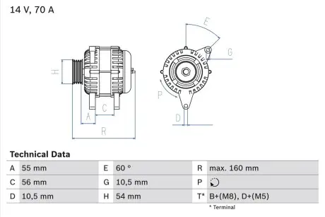 0986041240 Генератор BOSCH підбір по vin на Brocar