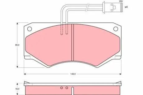 GDB390 Комплект гальмівних колодок, дискове гальмо TRW підбір по vin на Brocar