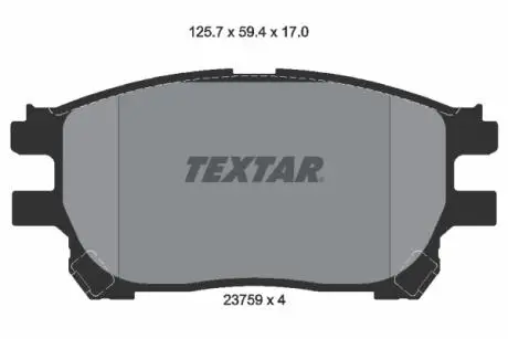 2375901 Комплект тормозных колодок, дисковый тормоз TEXTAR підбір по vin на Brocar