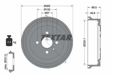 94020300 Гальмівний барабан TEXTAR підбір по vin на Brocar