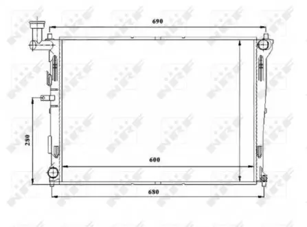 53845 Радіатор охолодження Hyundai Elantra/i30 1.4/1.6/2.0 06-12 NRF підбір по vin на Brocar