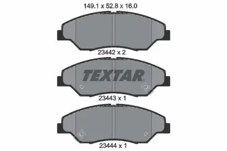 2344201 Комплект тормозных колодок, дисковый тормоз TEXTAR подбор по vin на Brocar