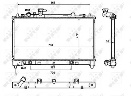 50147 Радиатор охлаждения Mazda 6 2.5MZR 07-13 NRF подбор по vin на Brocar