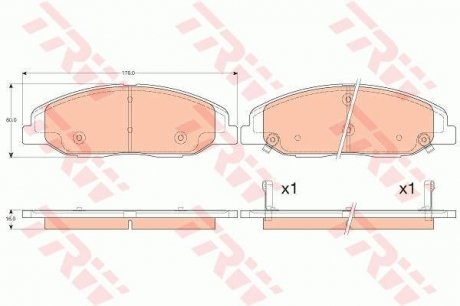 GDB4457 Комплект гальмівних колодок TRW підбір по vin на Brocar