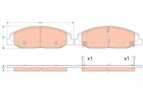 GDB4457 Комплект тормозных колодок TRW підбір по vin на Brocar
