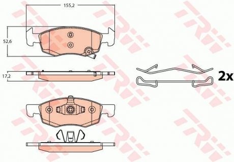 GDB2099 Дисковые тормозные колодки, комплект TRW подбор по vin на Brocar