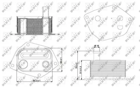 31298 Радіатор масляний KIA Ceed/Optima/Rio/Sportage/Hyundai Accent/i30 1.5-1.6CRDi 04- (теплообмінник) NRF підбір по vin на Brocar