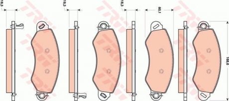 GDB1744 Комплект тормозных колодок, дисковый тормоз TRW підбір по vin на Brocar