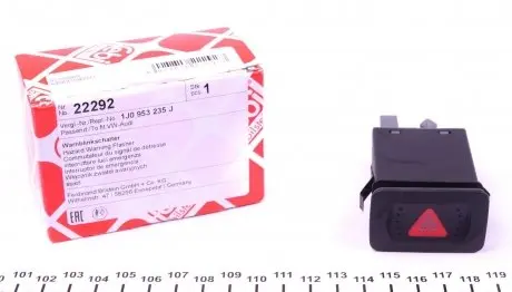 22292 Вимикач аварийного світлового сигналу з реле VW Bora/ Golf IV 98-06 FEBI BILSTEIN підбір по vin на Brocar