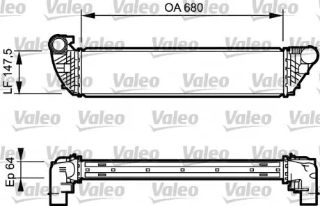 817828 Радиатор интеркулера Renault Espace 2.0/2.2dCi 06-/Laguna 1.9-2.2dCi 01-07 VALEO подбор по vin на Brocar