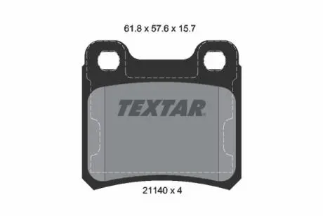 2114001 Комплект гальмівних колодок, дискове гальмо 2114001 TEXTAR TEXTAR підбір по vin на Brocar