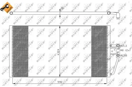 35295 Радіатор кондиціонера BMW 5 (E39)/7 (E38) 2.0D-3.9D 98-04 (M47/M57/M67) NRF підбір по vin на Brocar