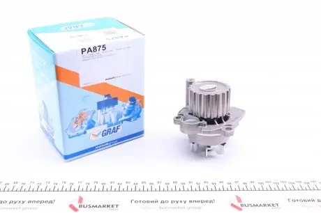 PA875 Помпа води Skoda Fabia/VW Polo/Seat Cordoba 1.9SDI 09- (19z) (R/B)(7 лоп)(h шківа=33.5mm/d імп=60mm) GRAF підбір по vin на Brocar