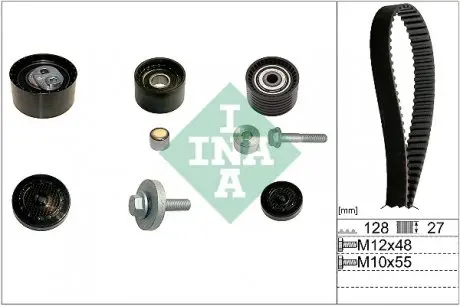 530063710 Комплект ГРМ Renault Clio/Laguna/Megane/Scenic 1.8/2.0 16V 98-09 INA підбір по vin на Brocar
