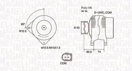 063731905010 Генератор змінного струму MAGNETI MARELLI підбір по vin на Brocar