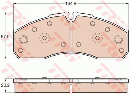 GDB3567 Комплект гальмівних колодок TRW підбір по vin на Brocar