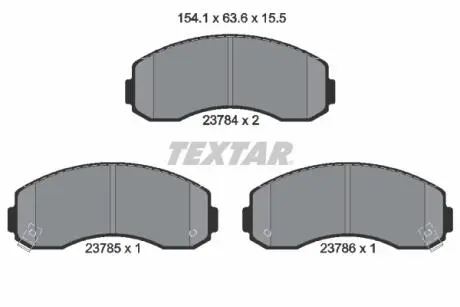 2378401 Гальмівні колодки, дискове гальмо (набір) TEXTAR підбір по vin на Brocar