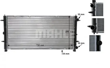 CR398000S Радіатор охолодження VW T4 MAHLE / KNECHT підбір по vin на Brocar