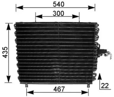 AC166000S Конденсатор, система кондиціонування повітря MAHLE / KNECHT підбір по vin на Brocar