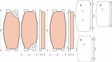 GDB3423 Комплект тормозных колодок, дисковый тормоз TRW підбір по vin на Brocar