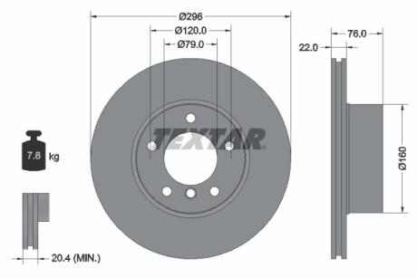 92075003 TARCZA HAM. BMW P. E39 96- WEN TEXTAR підбір по vin на Brocar