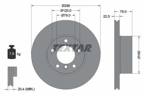 92075003 TARCZA HAM. BMW P. E39 96- WEN TEXTAR підбір по vin на Brocar