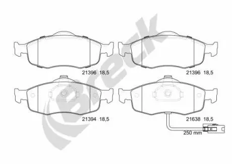 230710070110 Колодки тормозные (передние) Ford Mondeo 86-01 BRECK подбор по vin на Brocar