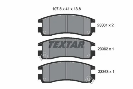 2336101 Комплект тормозных колодок, дисковый тормоз TEXTAR підбір по vin на Brocar