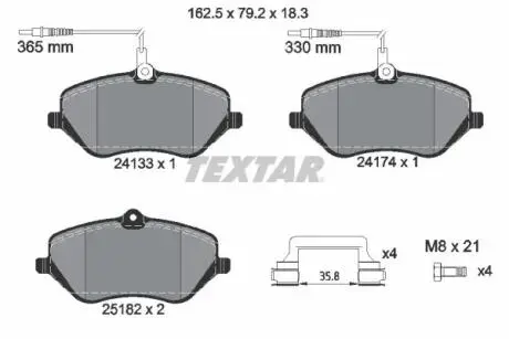 2413303 Комплект тормозных колодок, дисковый тормоз TEXTAR подбор по vin на Brocar
