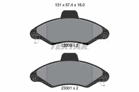 2330002 Тормозные колодки дисковые TEXTAR подбор по vin на Brocar
