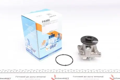 PA986 Помпа воды Mitsubishi Colt 1.1/1.3/1.5 04-12/Lancer VIII 1.5-1.6 08-/Citroen C4 1.6 12- (R/B)(6 лоп) GRAF подбор по vin на Brocar